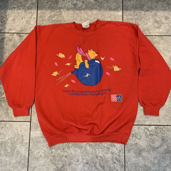 Other - Disney Mickey Unlimited Vintage Sweater Sweatshirt Winnie The Pooh Red Size M